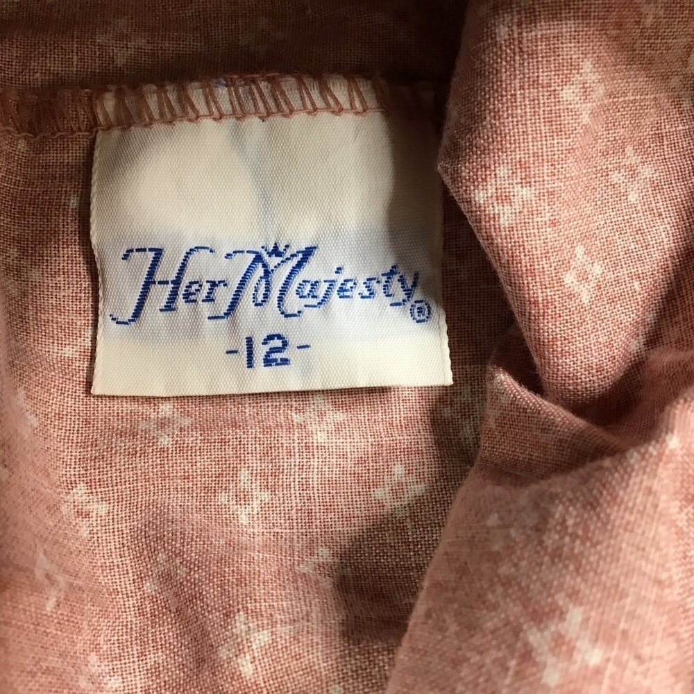 Vtg Skirt Girls Size 12 Medium Pull On Ruffle Cottage Floral Print Dusty Pink - Picture 6 of 9